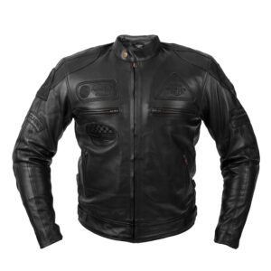 Pánska kožená moto bunda W-TEC Urban Noir čierna - 6XL