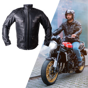 Kožená moto bunda W-TEC Valebravo čierna - 6XL